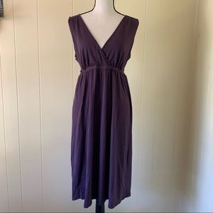 Eddie Bauer Knit Sleeveless Cotton Blend Purple Dress Large